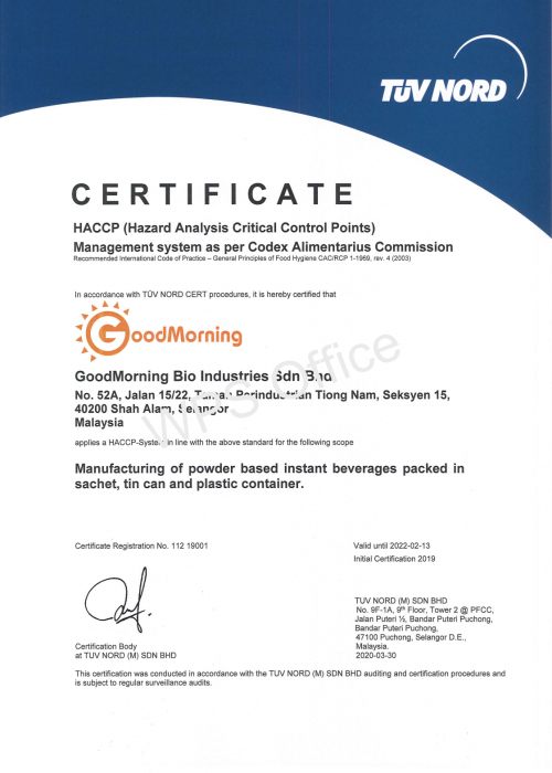 GoodMorning Bio Certificate HACCP_exp 2022_00
